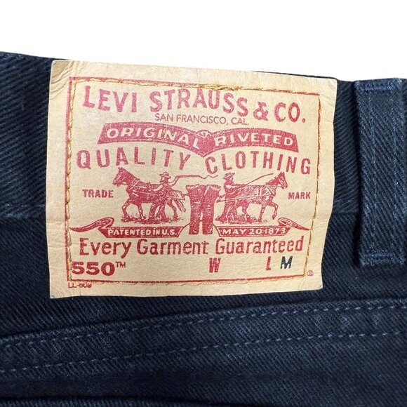 EUC Women's VTG Levi’s 550 Misses Black Relaxed Fit Mom Jeans Stretch | Size 16 - Picture 6 of 9
